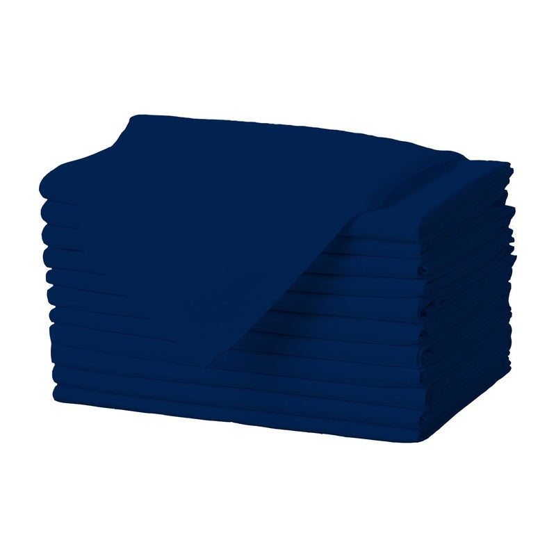 Gee Di Moda Cloth Napkins - 17 x 17 Inch Navy Blue Dinner Napkins - Set of 12 Soft & Absorbent Washable Fabric Cloth Table Napkins with Hemmed Edges for Hotel Restaurant, Holiday Parties & Wedding - Image 1